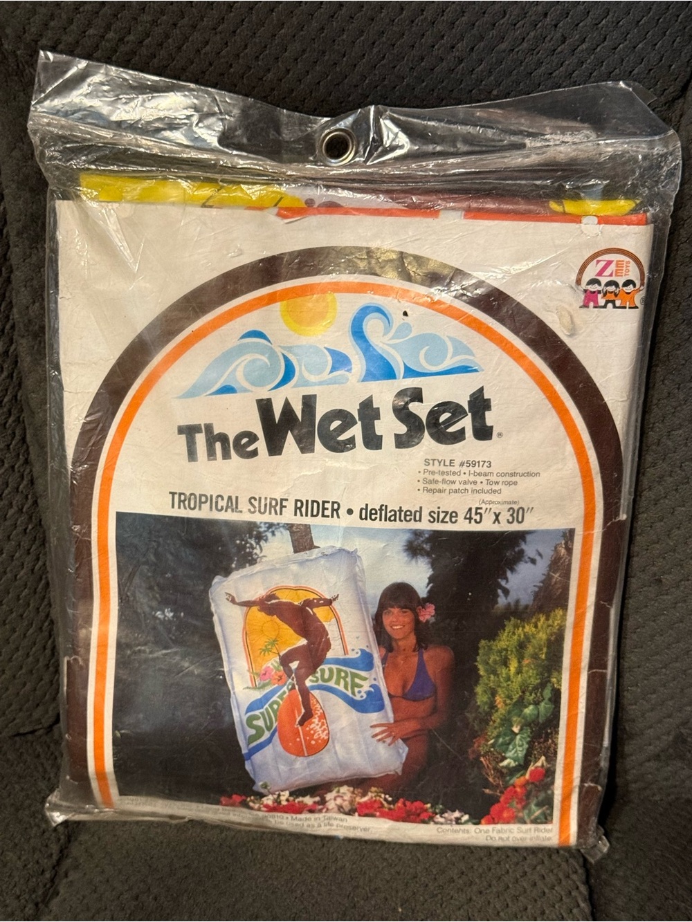 The Wet Set Tropical Surf Rider Pool Float 80’s Deadstock